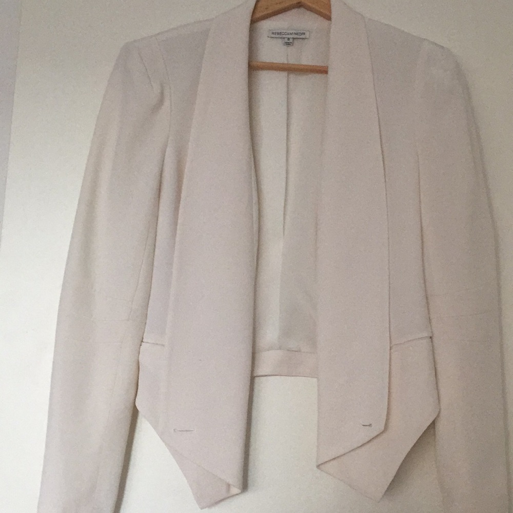 Rebecca Minkoff Becky Silk White Blazer - Picture 5 of 8